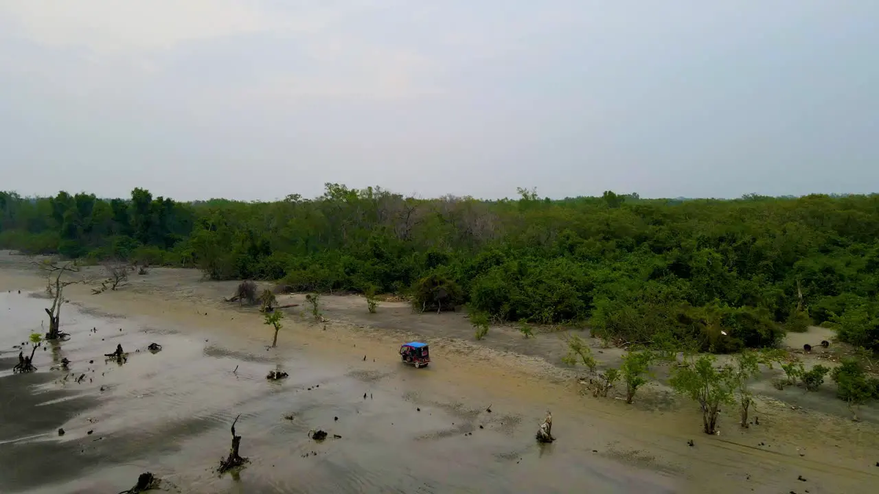 Auto-rickshaw riding in Sundarbans forest near Kuakata Beach Bangladesh