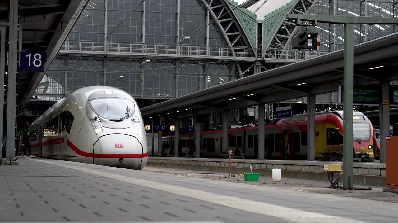 Deutsche Bahn High Speed Train Waiting At Platform At Frankfurt Main Station