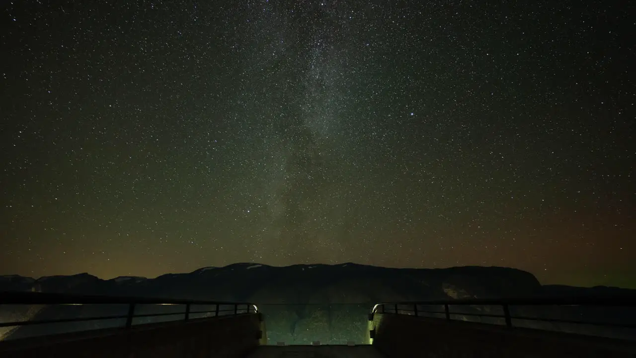 Stegastein mountain viewpoint in Norway at night