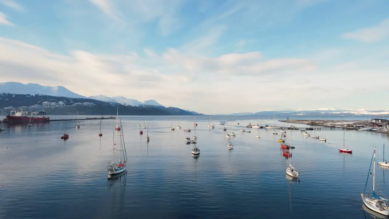 Sailboats in the sea of ​​patagonia