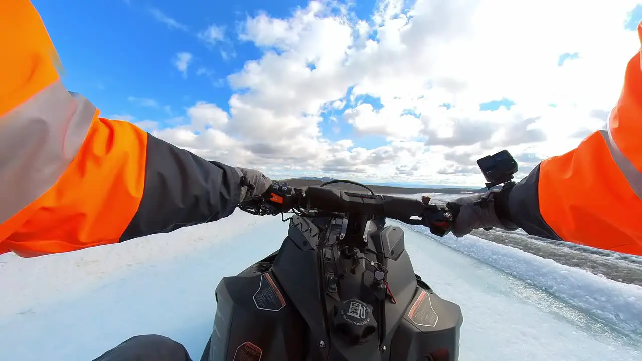 SNOWMOBILING at the Langjökull glacier