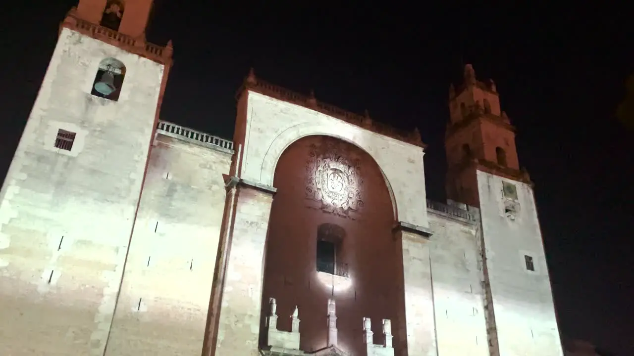 videomapping show showing the illumination of the cathedral of merida yucatan