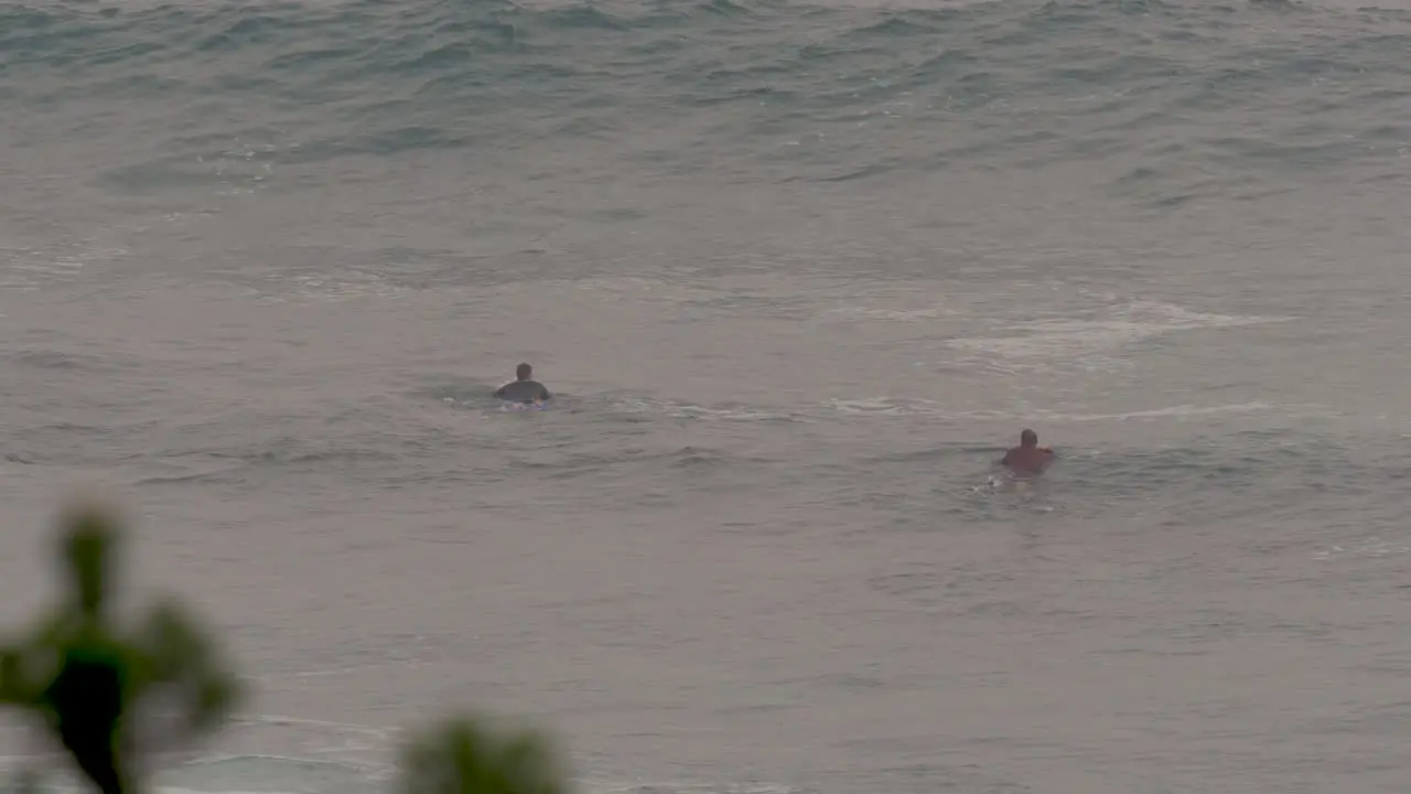 Bodyboarders paddling out in swell in surf on Central Coast beach waves NSW Australia 3840x2160 4K