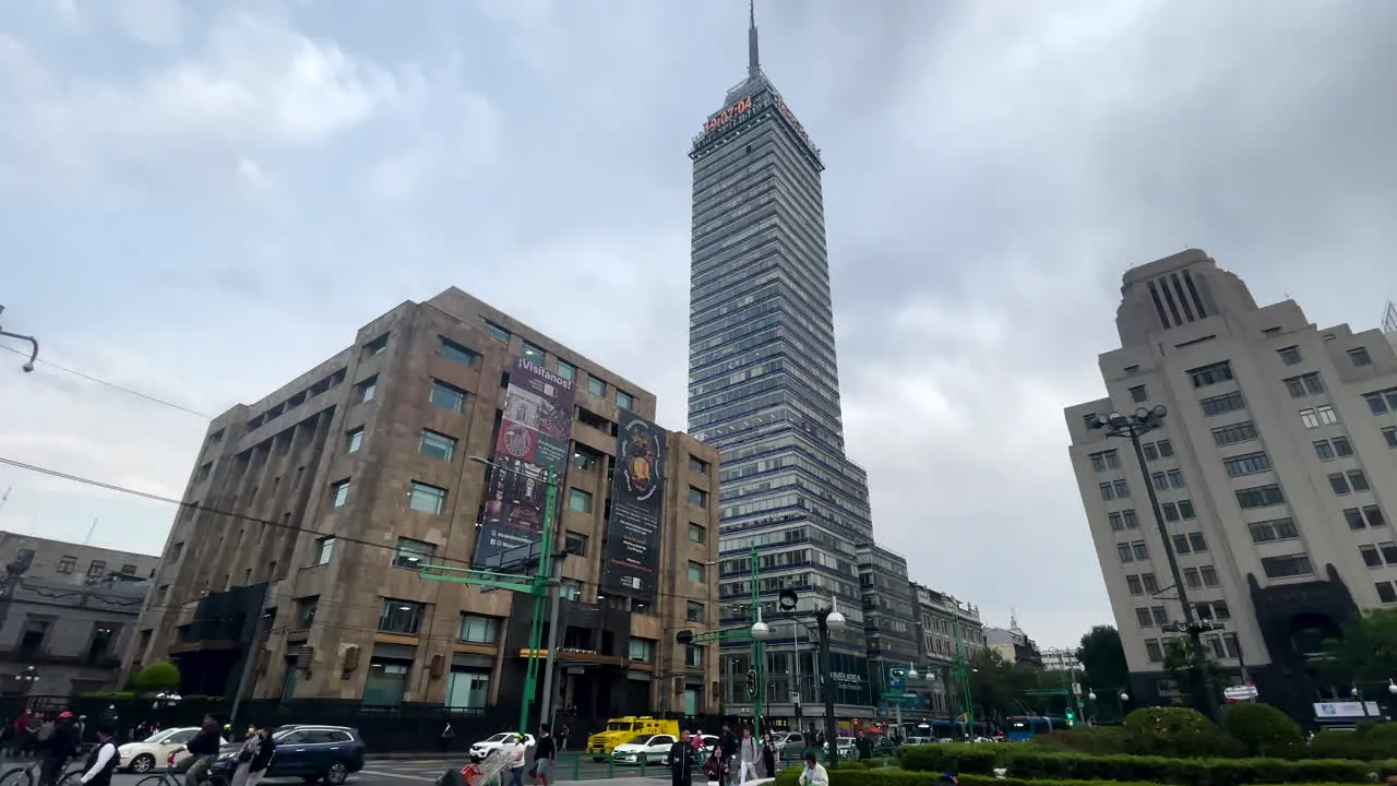 shot at downtown mexico city in front of latinoamericana tower