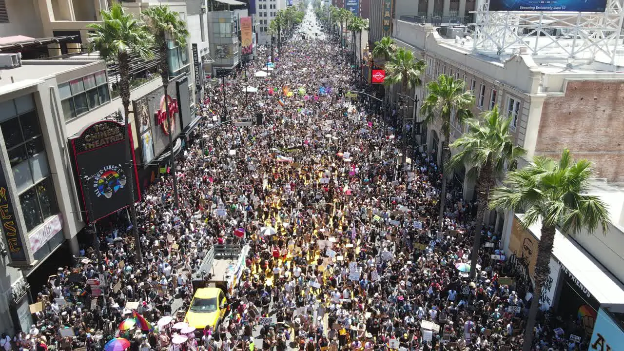 large crowd marching for black lives