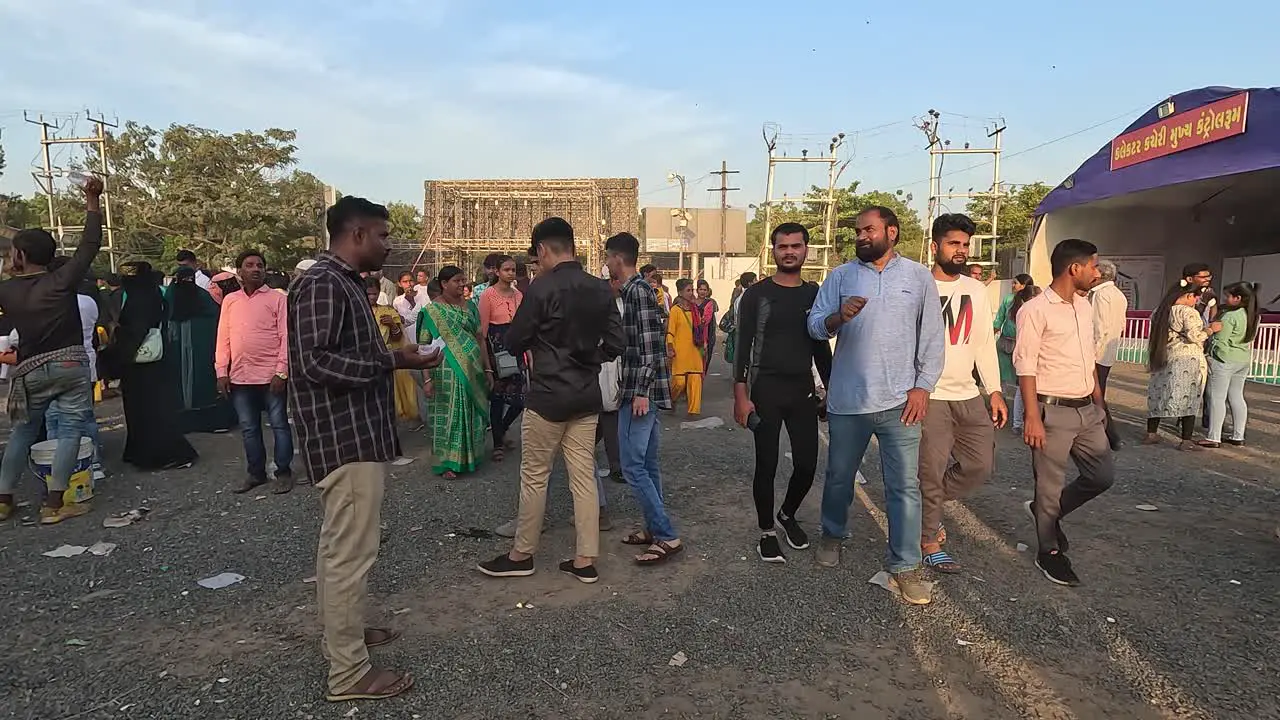 Young boys are going inside the park during the day time on holiday