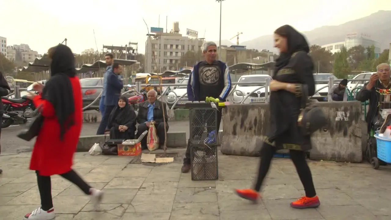 Street Entertainer in Tehran Waiting for an Audience outside Tajrish Bazaar Iran