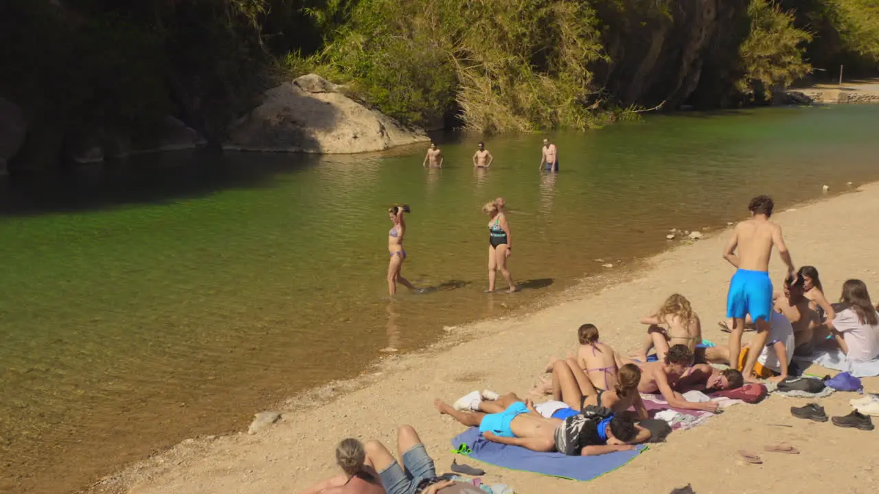 Sunny day at the fuente de los banos in Montanejos Spain