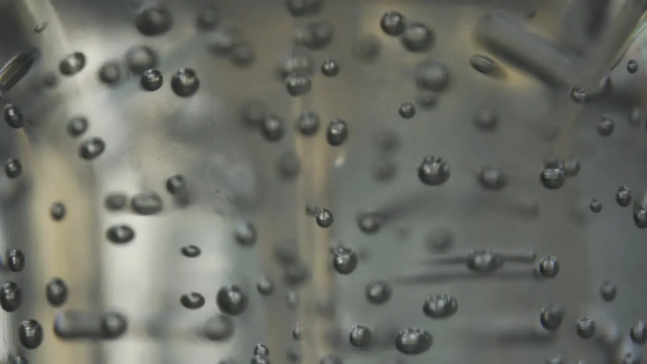 Macro Shot Of Bubbles Inside A Hand Sanitizer Bottle Hygiene Against Coronavirus Pandemic