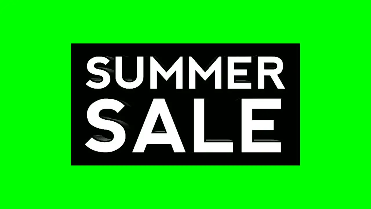 Animation cartoon SUMMER SALE Pop up text Promotional Animation green screen background 4K