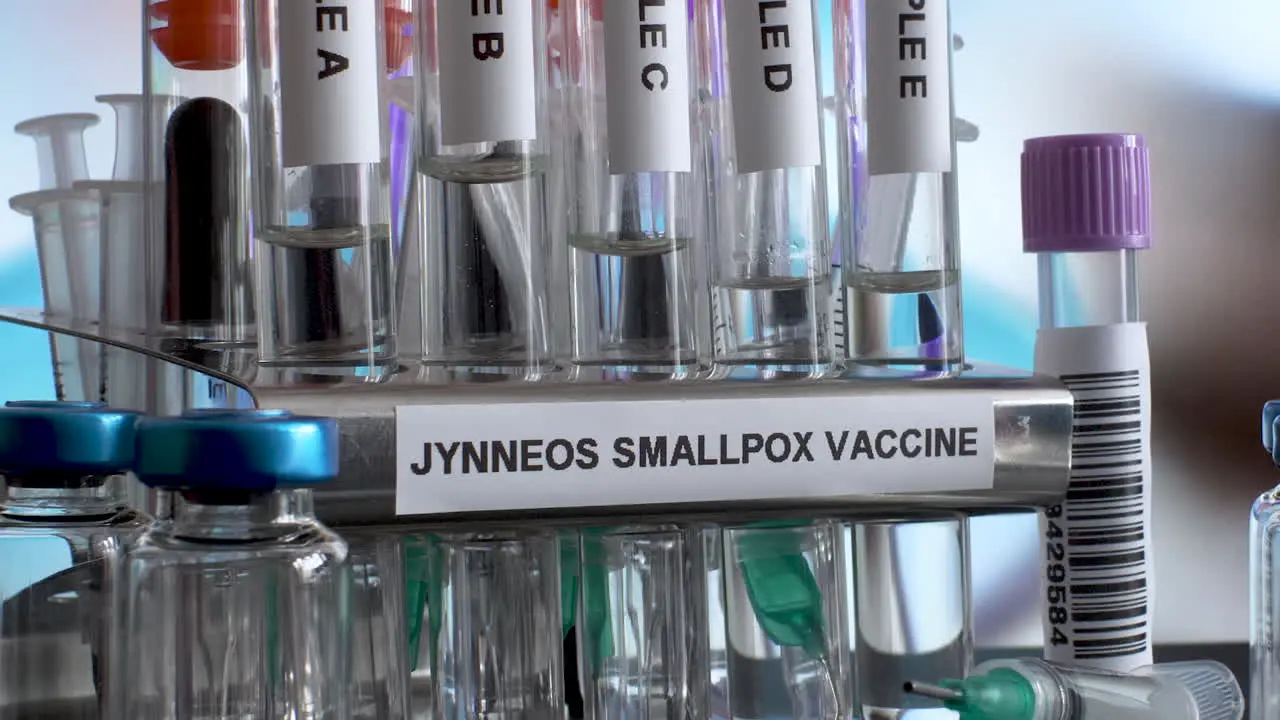 JYNNEOS Monkeypox Vaccine Samples In Test Tube Rack