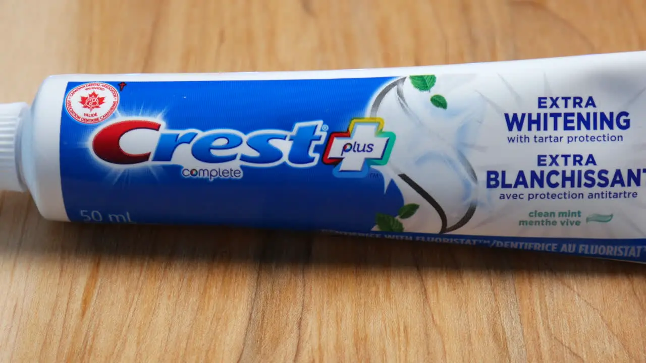 Toothpaste Crest tooth paste health dental hygiene paste tube medicine medical product healthcare commercial product