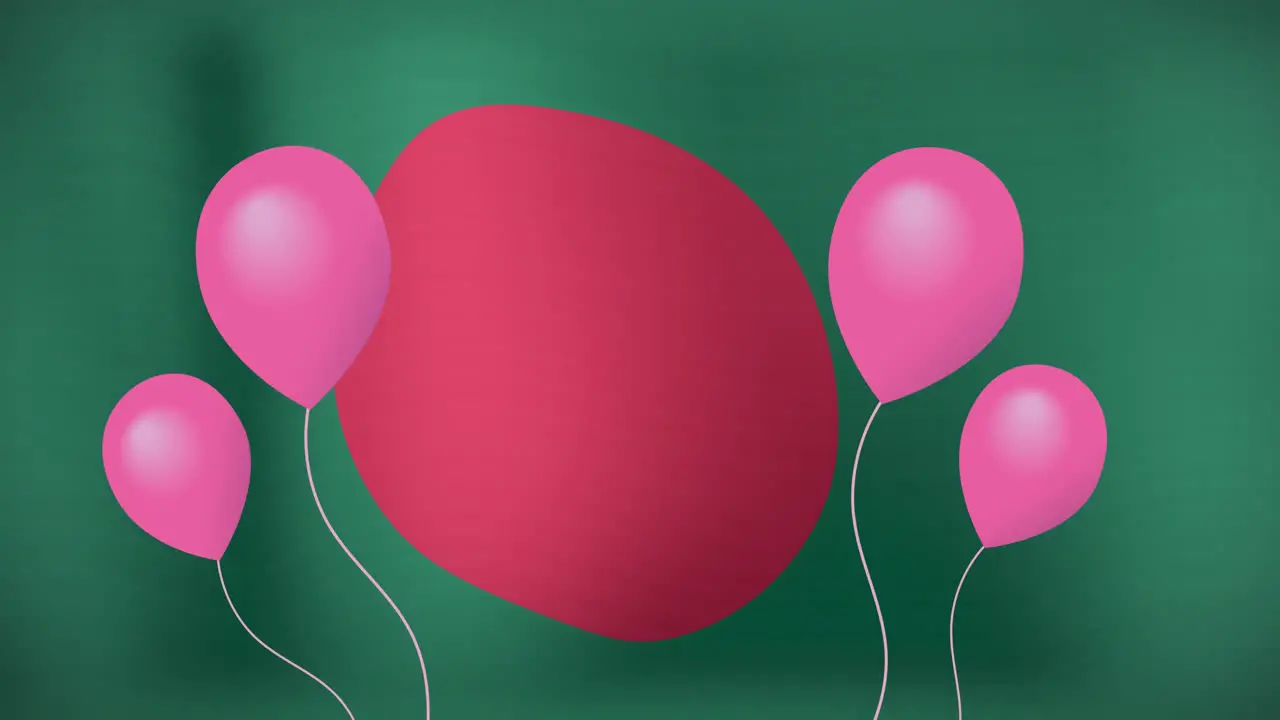 Animation of balloons over flag of bangladesh