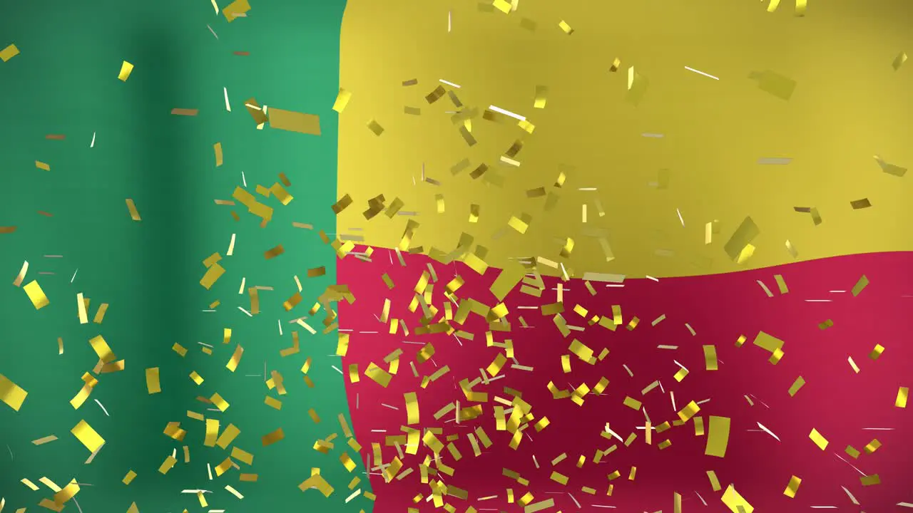 Animation of confetti over flag of benin