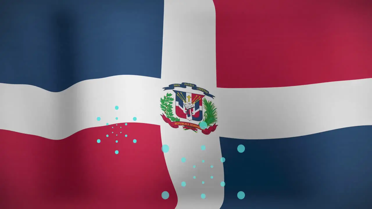 Animation of confetti over flag of domenicana