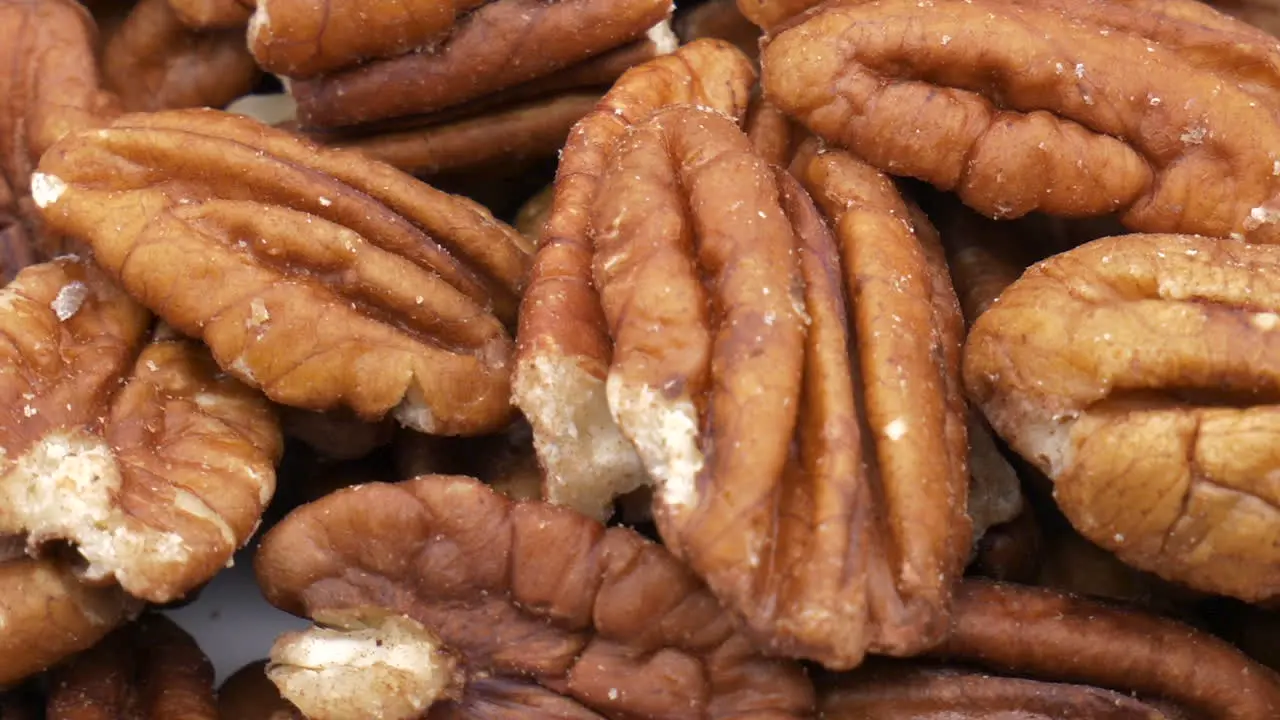 Close Up Pecan Nuts Rotating