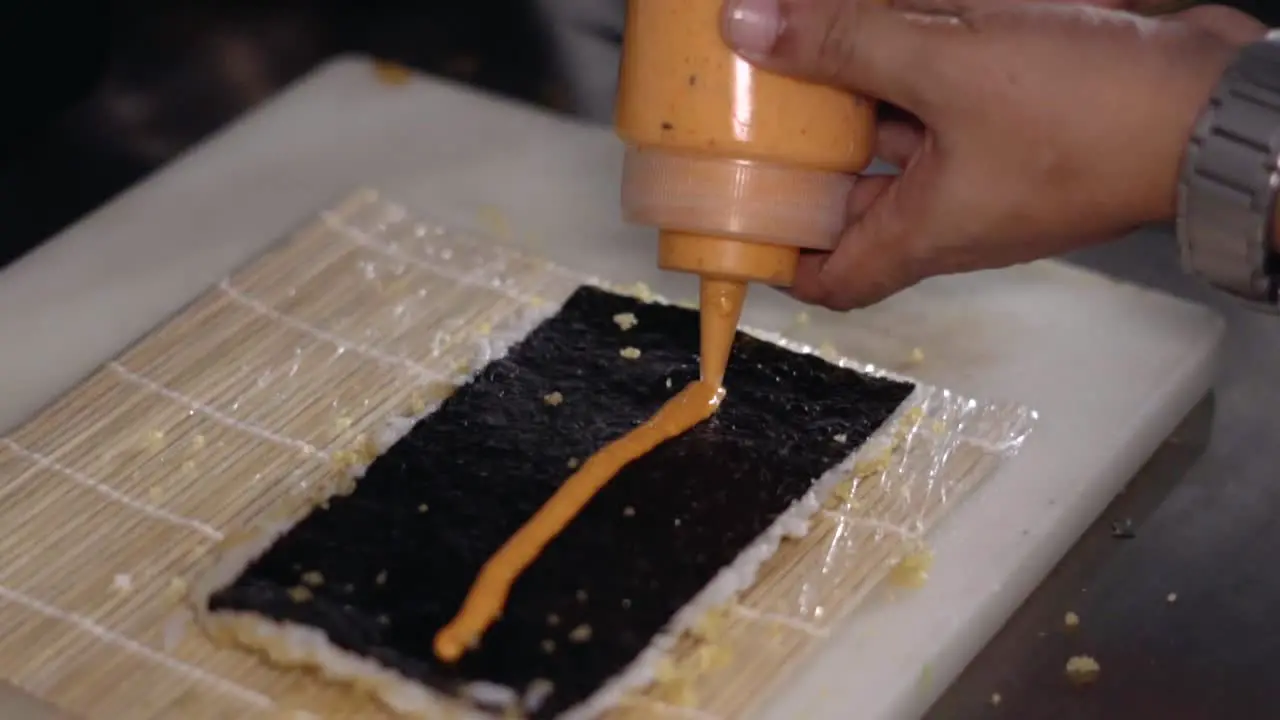 sushi recipe Japanese food making closeup view