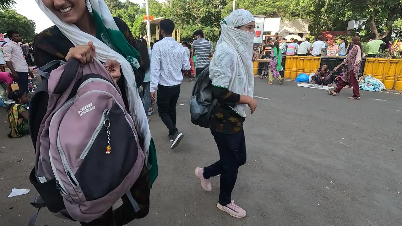 On holidays people are visiting fairs on Street Road