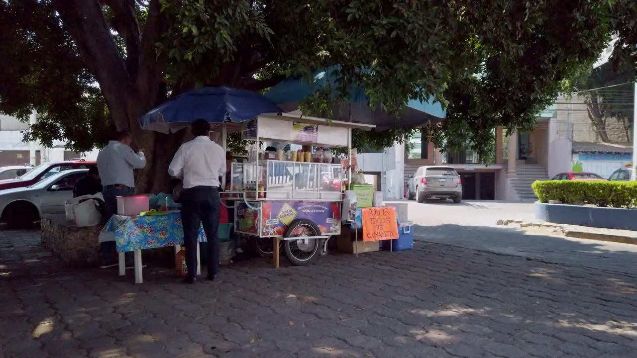 Fruit Car selling food in the street in slow motion