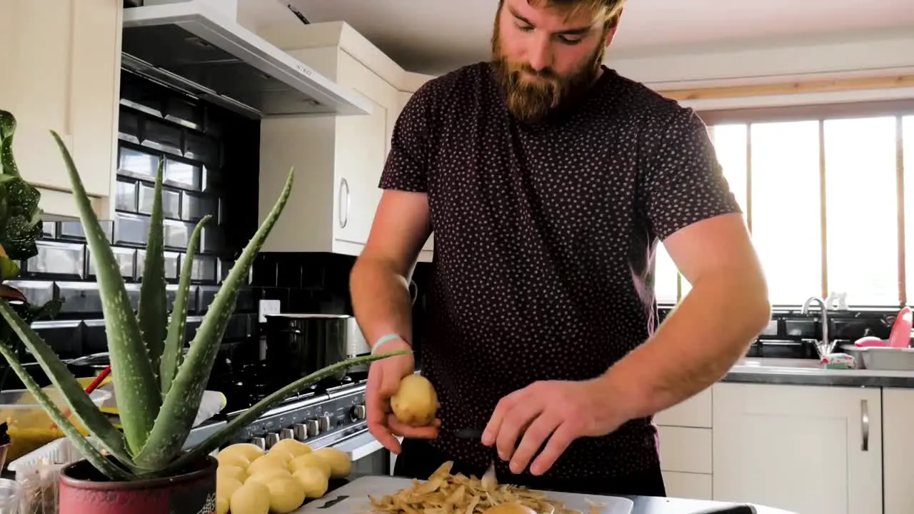 Man prepares his dinner