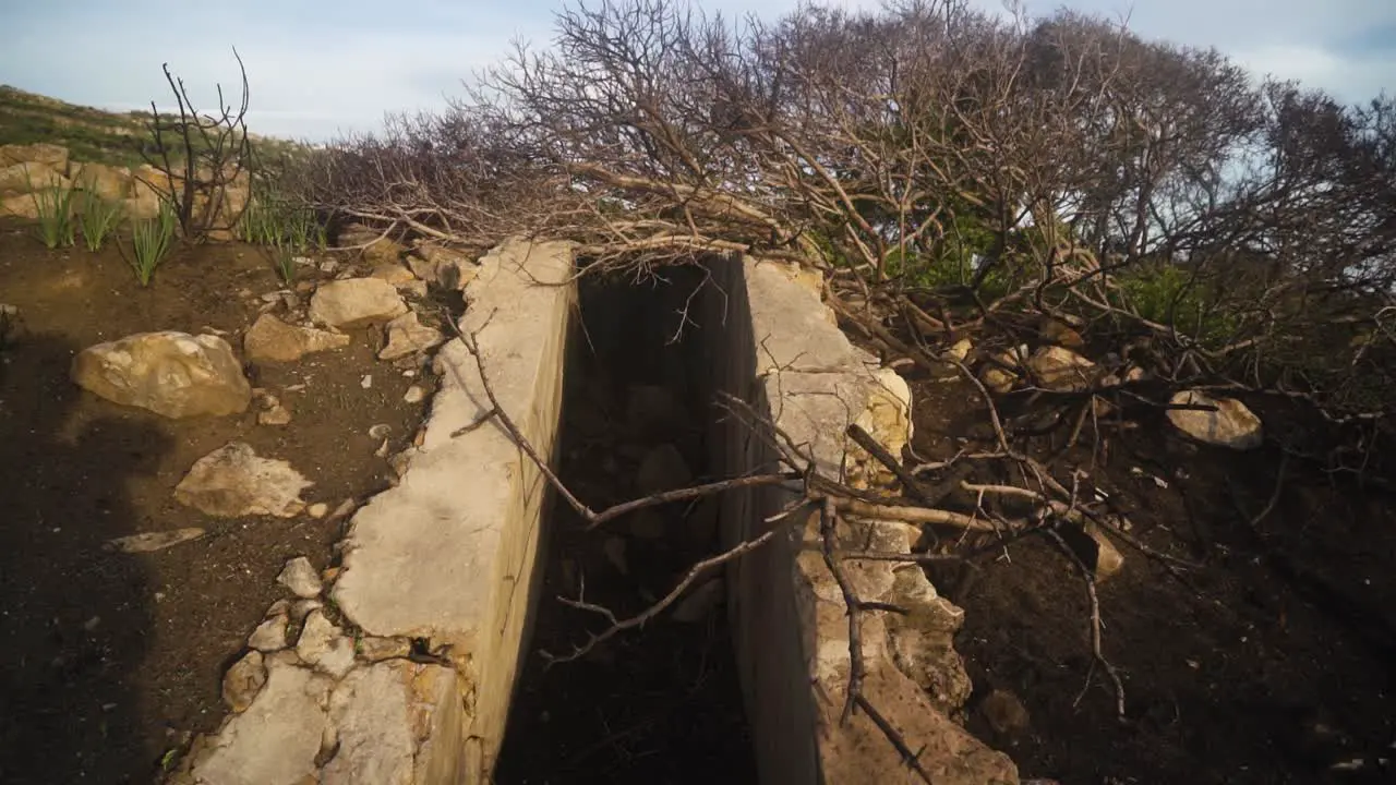 Coastal abandoned fortification in Estepona on sunny day