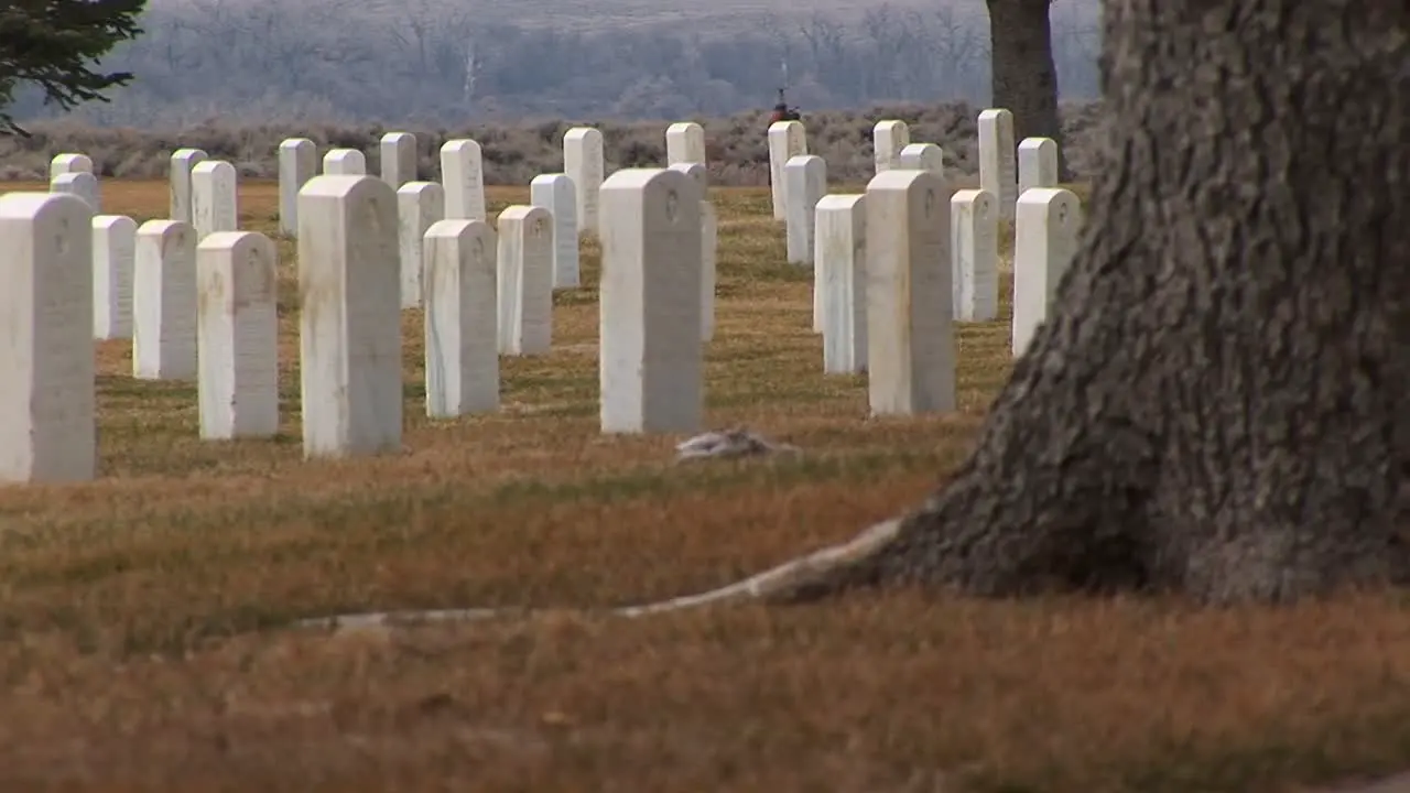 A Lowangle Shot Of White Marble Headstones In Arlington National Cemetery