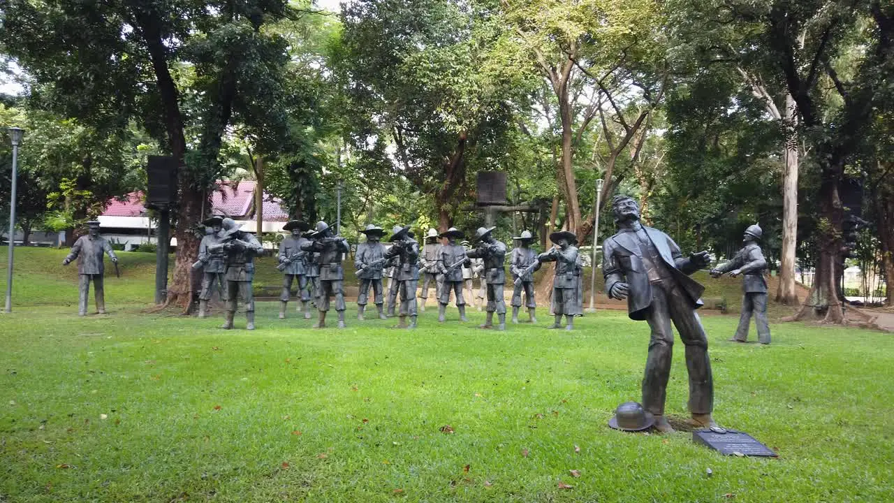 Statues of the execution of Philippines national hero Jose Rizal at Luneta Park in Manila