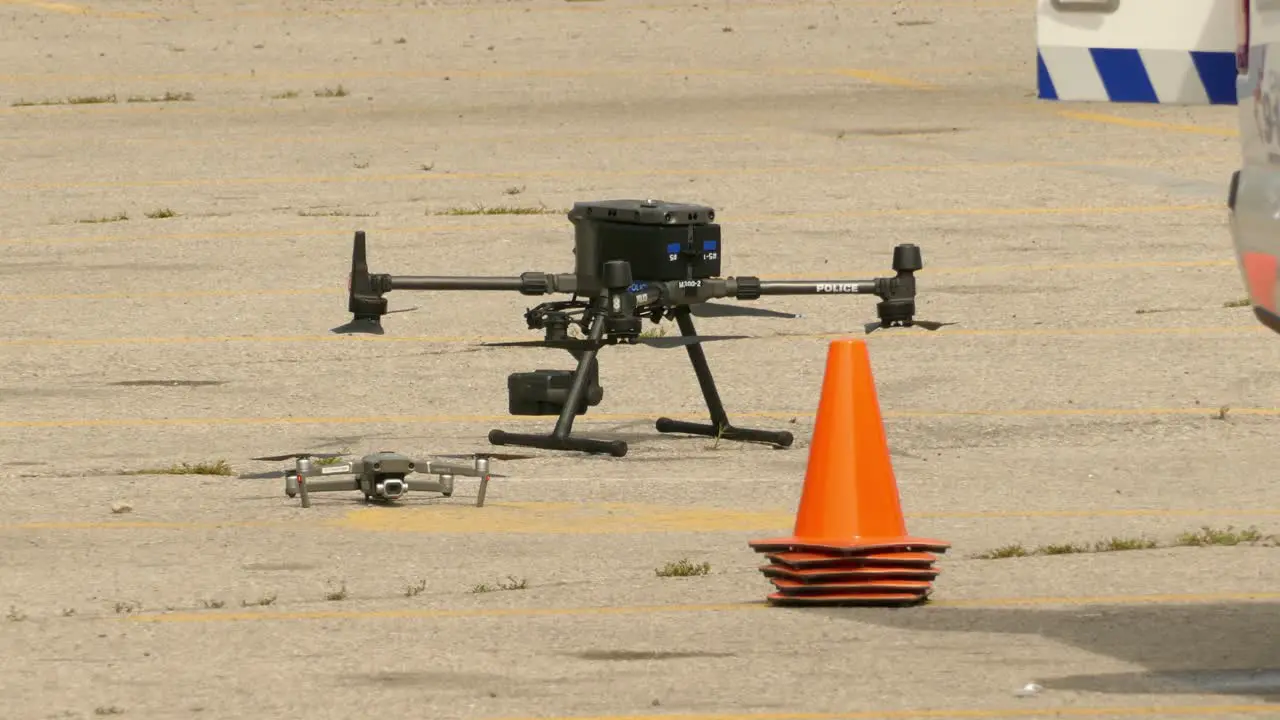 police drone on the ground