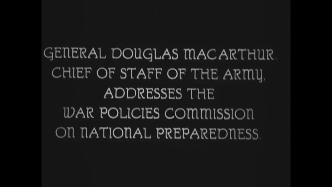 General Douglas Macarthur Addresses The War Policies Commission On National Preparedness In The 1930S