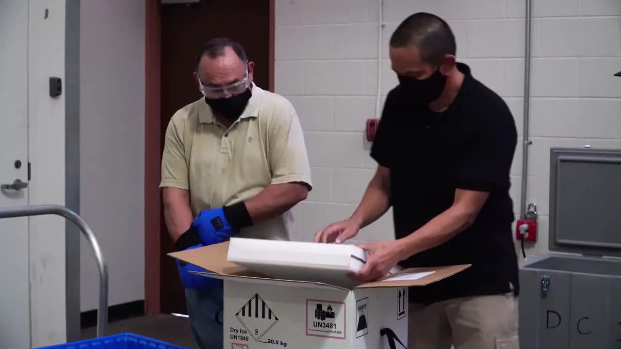 Tripler Army Medical Center Receives And Unboxes Its First Doses Of Pfizer’S Covid-19 Pandemic Vaccine Hawaii