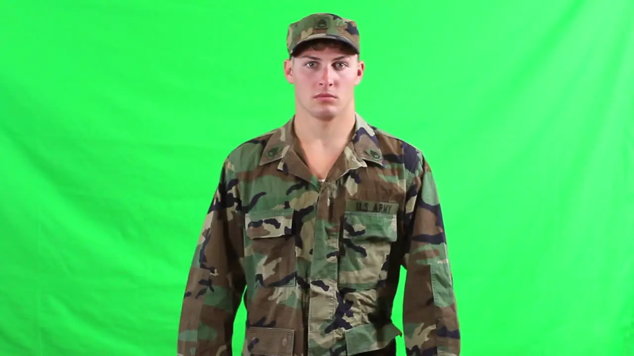 US Army Serviceman Turn and Face