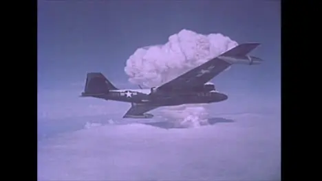 1958 American B 57B Plane On Cloud Sampling Mission During Nuclear Test at Bikini Atoll