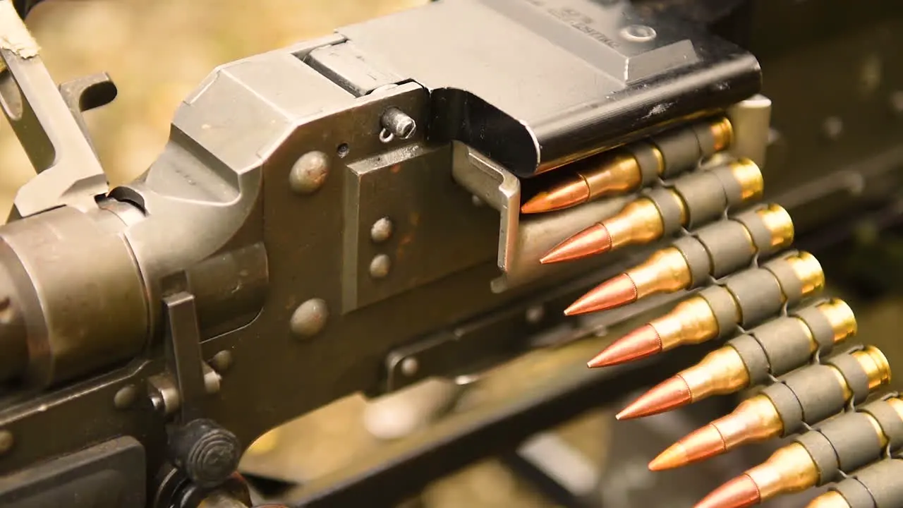 Bullets Are Fired From A Machine Gun