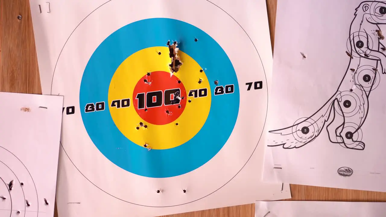 A man looking at shooting target results