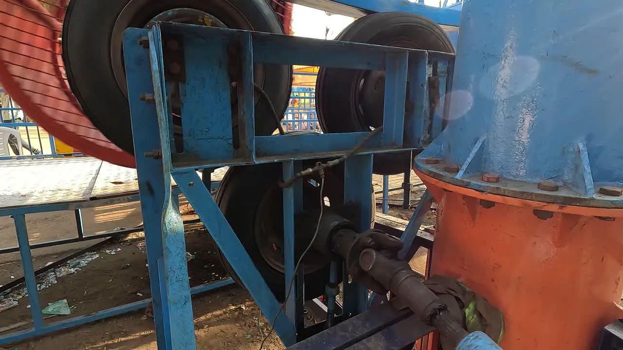 Engine scene of a ride running in an amusement park