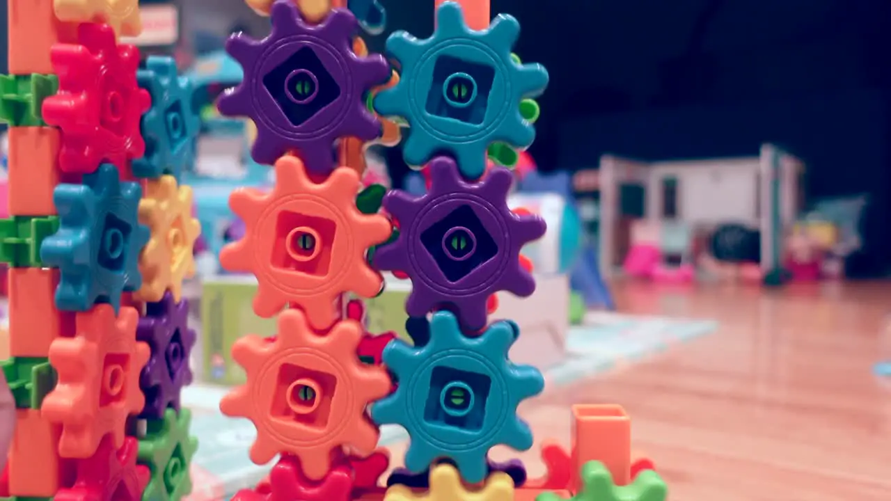 Kids colorful collection of gears spinning