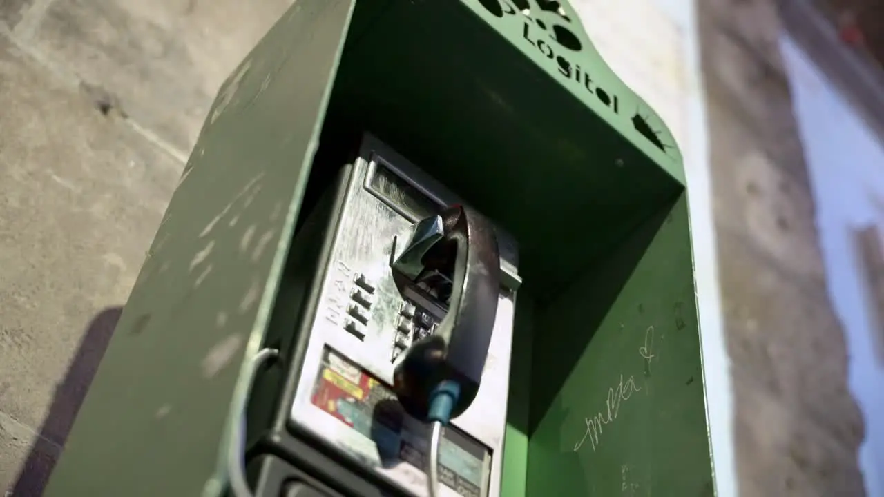 Old and dirty telephone booth