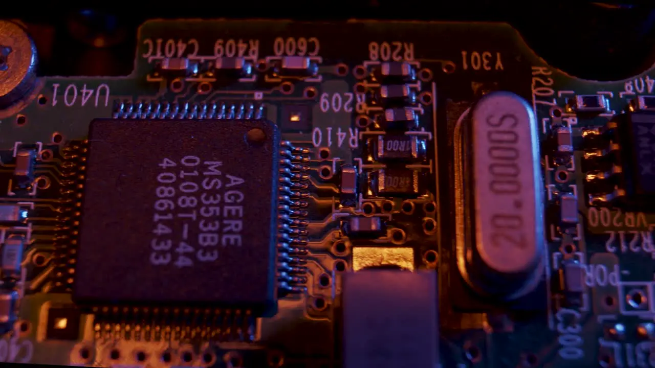 Macro shot of computer circuit board