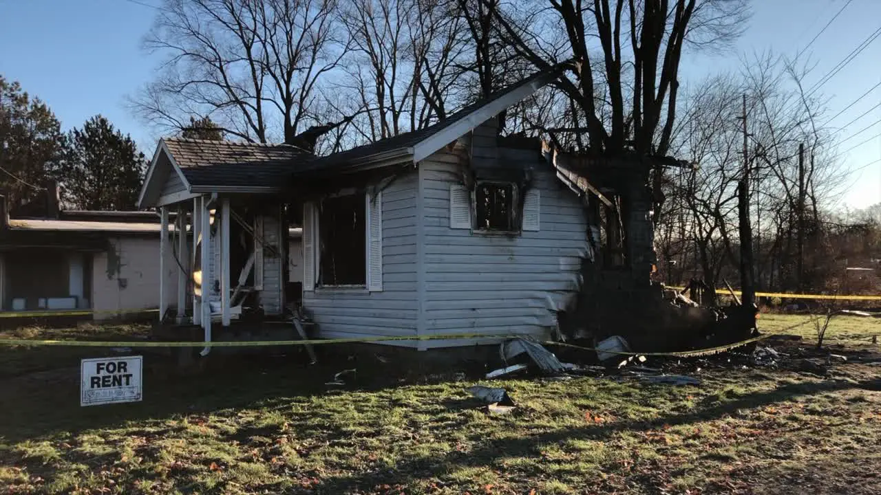 Burned Down House Insurance Claim Family Disaster Loss House Fire