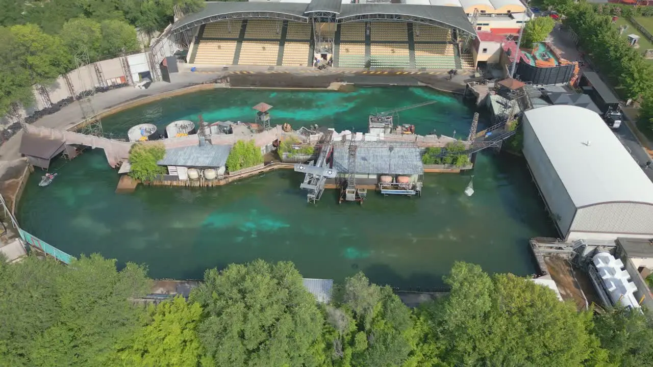 Aerial View of Waterworld at Movieland Amusement Park in Lake Garda Italy