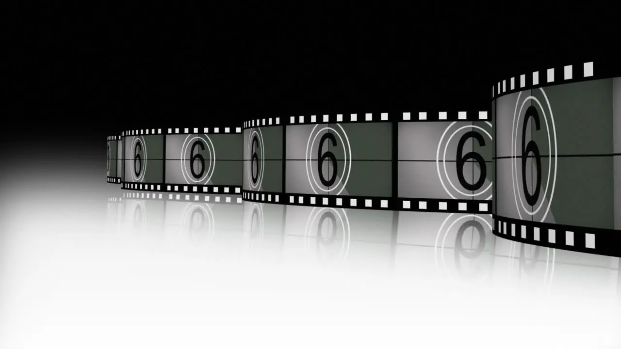 Animation of a film reel announcing a movie