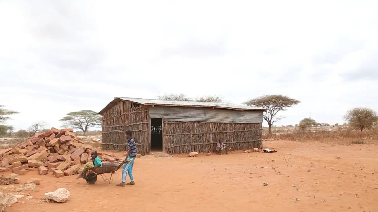 Africa Kenya Kenyan-Somali border Two Kenyan children play in a poor village on the border between Kenya and Somalia August 21 2018