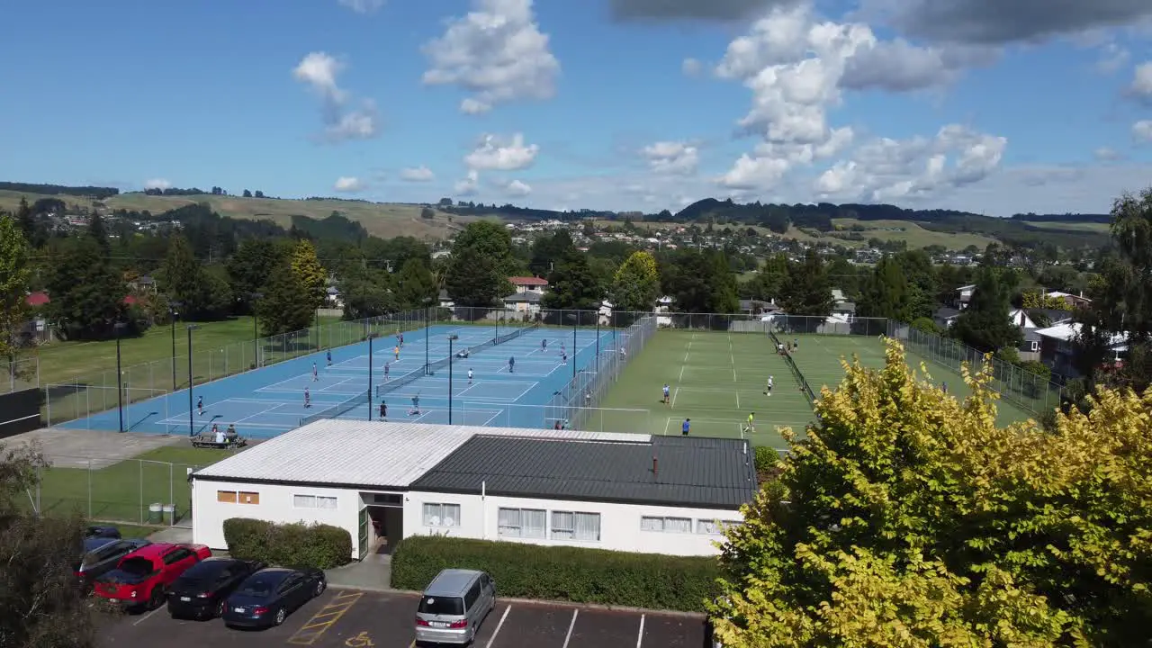 Kids playing tennis at club in Rotorua New Zealand