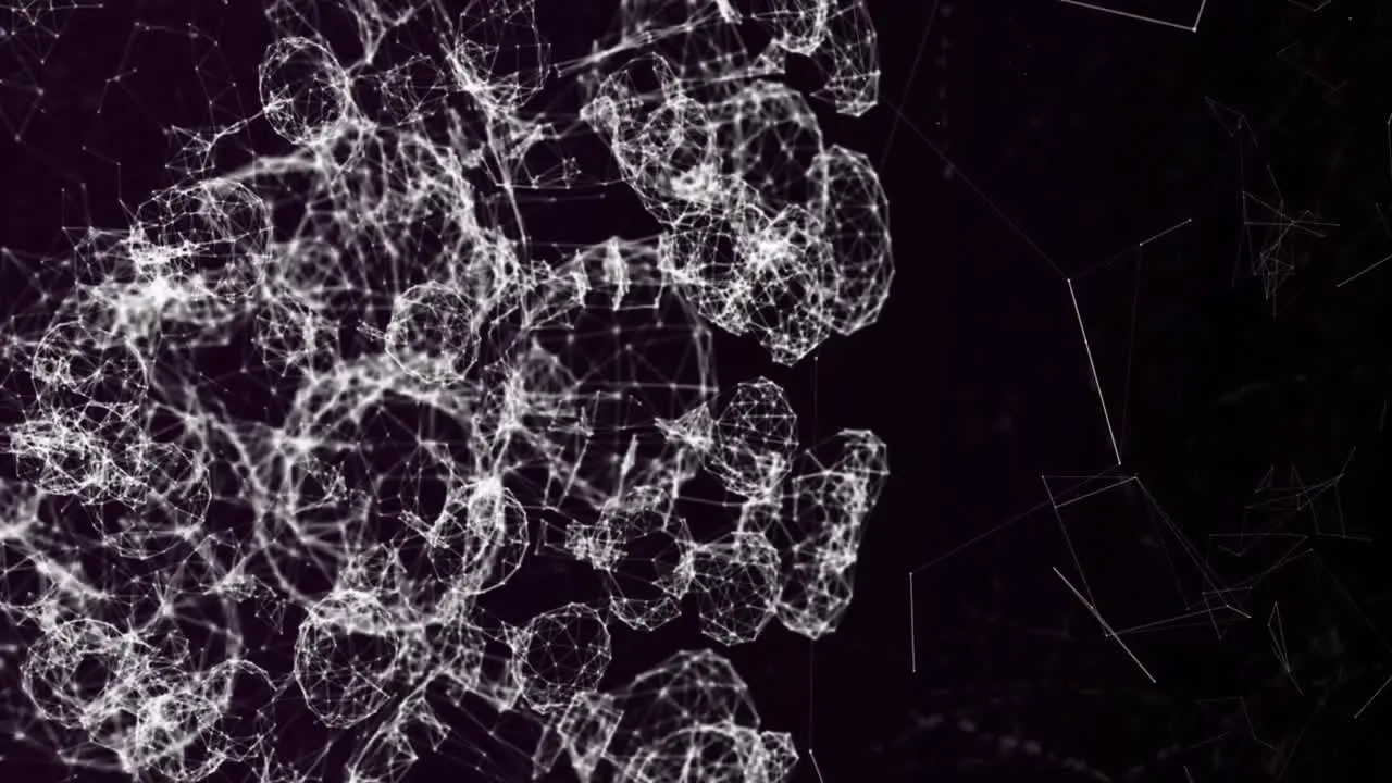 Animation of close up of dna strand over black background