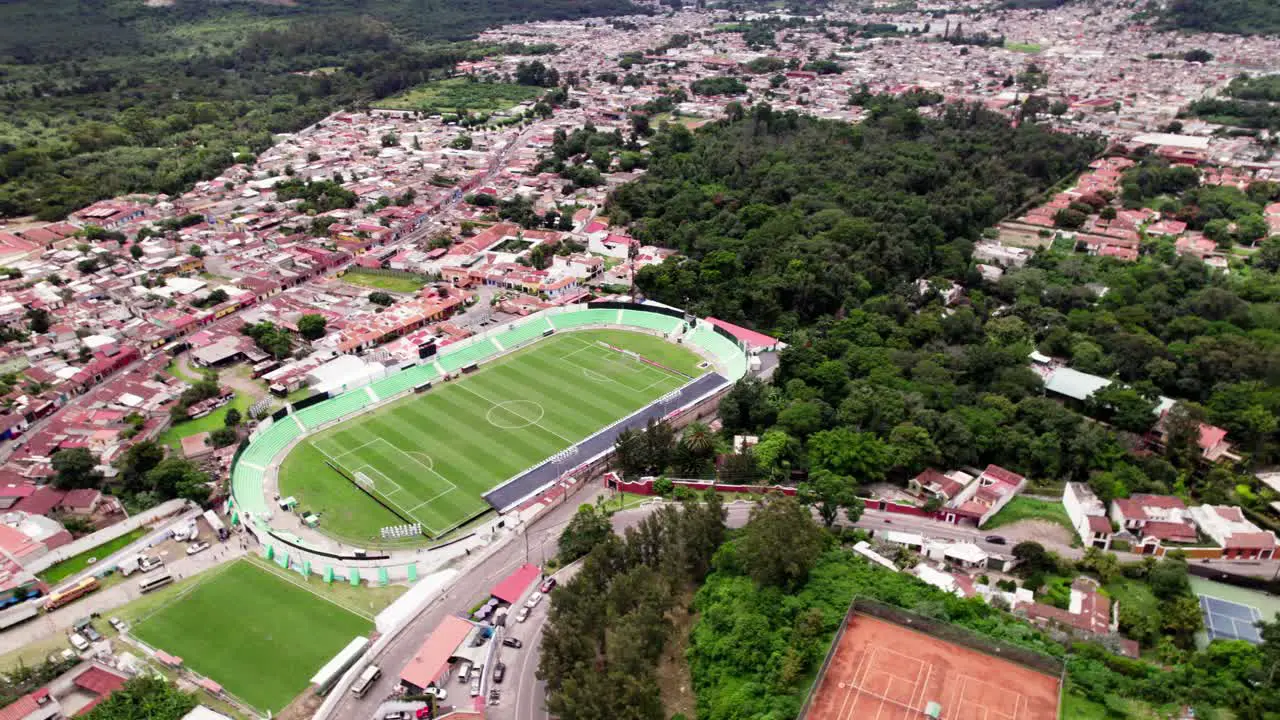 Aerial footage of Antigua Stadium Guatemala