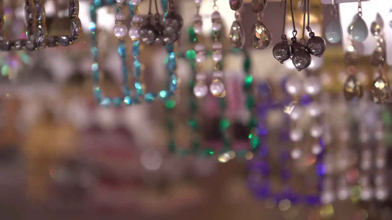 Stores in the fair premises offer a wide variety of decorations and girls' necklaces