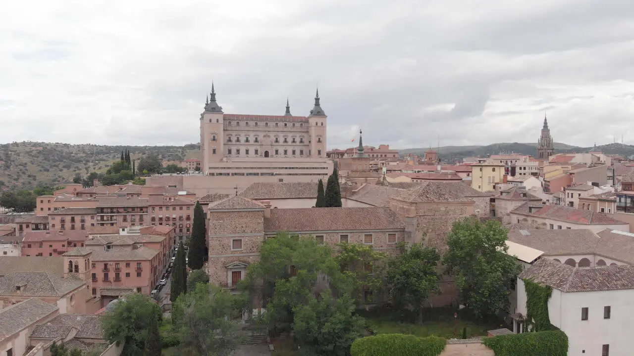 Aerial view to Toledo Cathedral and the city Toledo Spain