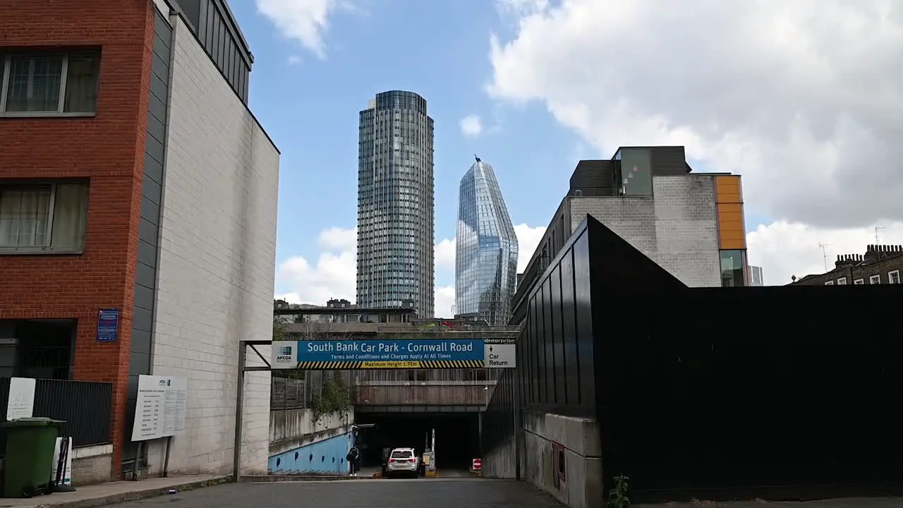 Driving Past The South Bank Car Park Cornwall Road Southbank London United Kingdom