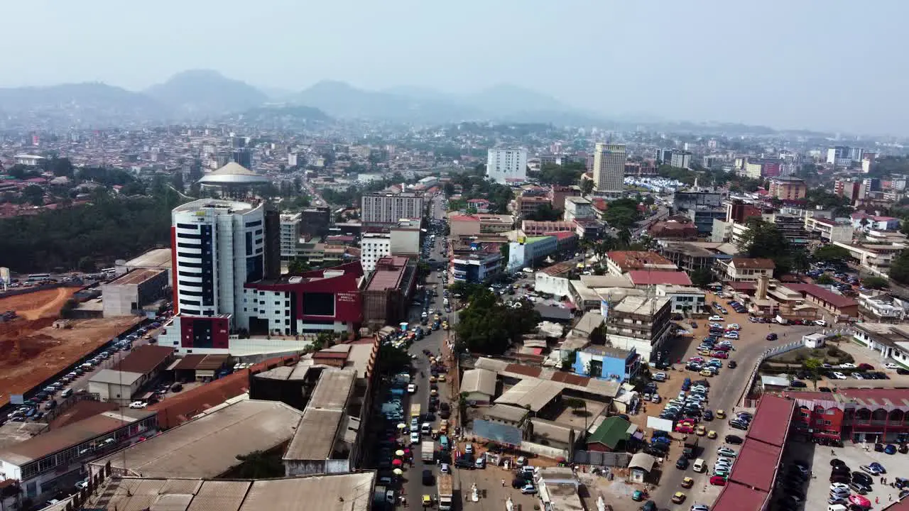 Cityscape Urban Capital City of Yaounde Cameroon Aerial Drone View