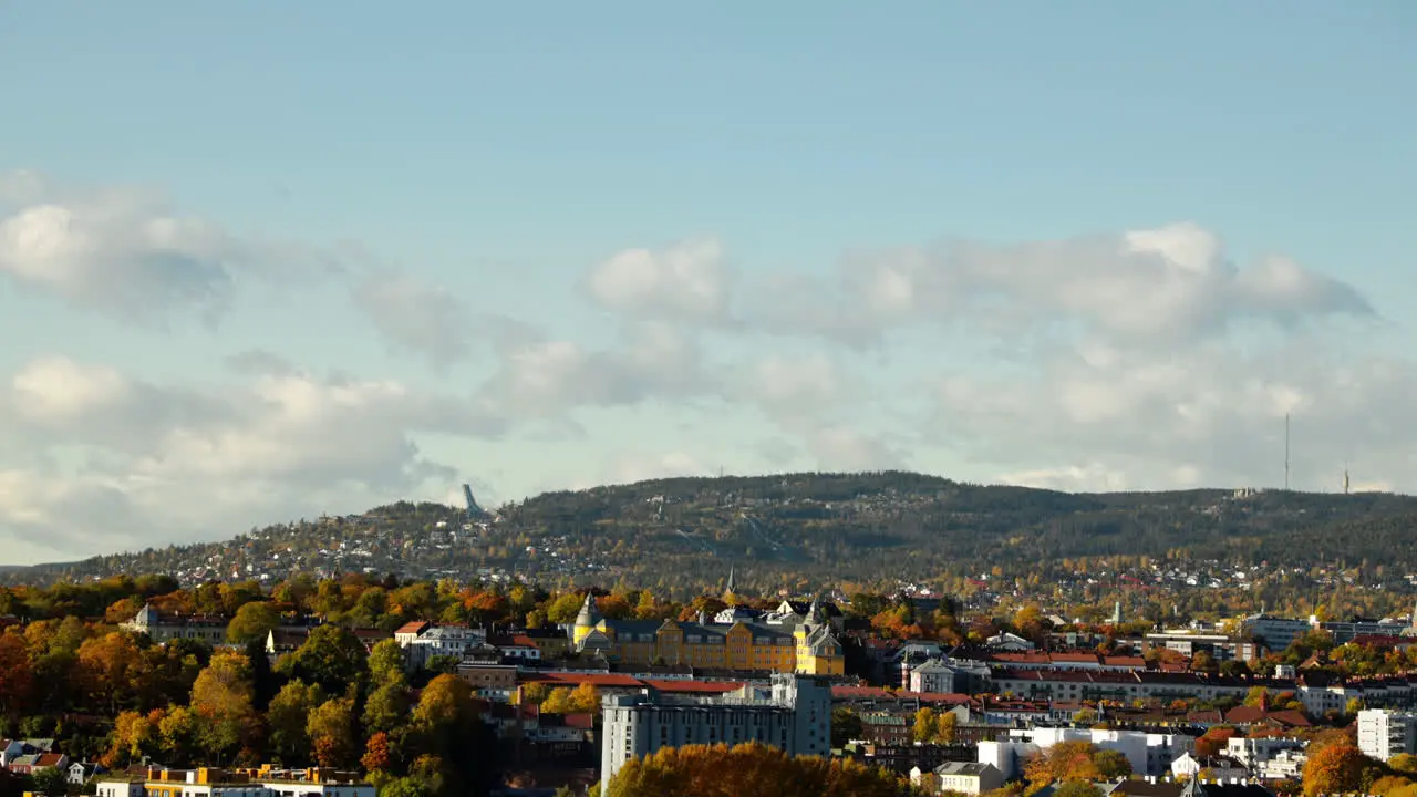 Timelapse of Oslo city in autumn capital of Norway